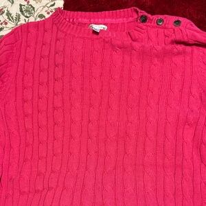 Croft & Barrow Vibrant Pink Cable Knit Sweater